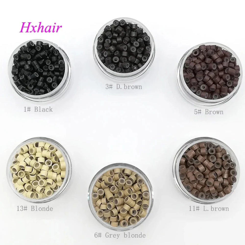 1000pcs 4.5mm Aluminium Rings With Silicone /Silicone Rings /Micro Links /Hair Tools /Hair Clips