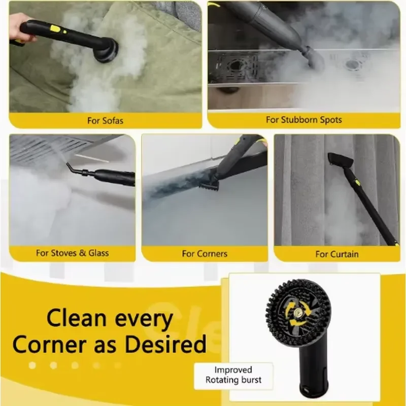 Professional Handheld Electric Steam Vacuum Cleaner High Temperature Auto Multi Function Cleaning Device for Home Use High