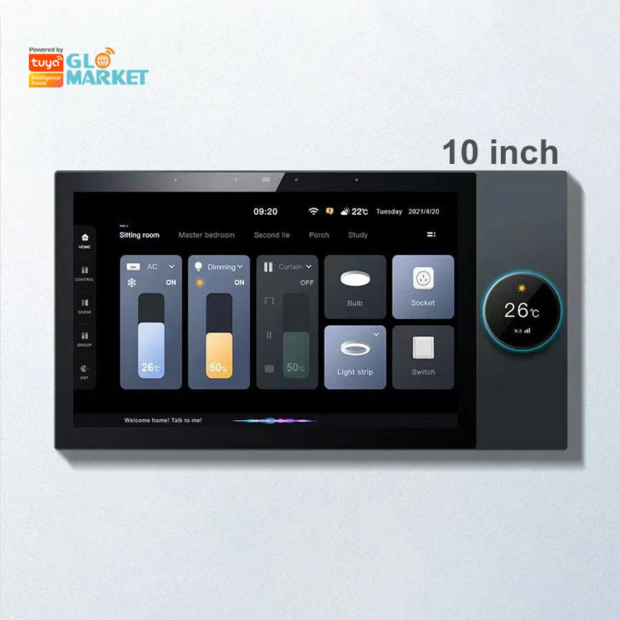 10-Inch central control panel with music playback 2 sets of relays 2-way speakers Multifunctional smart home products