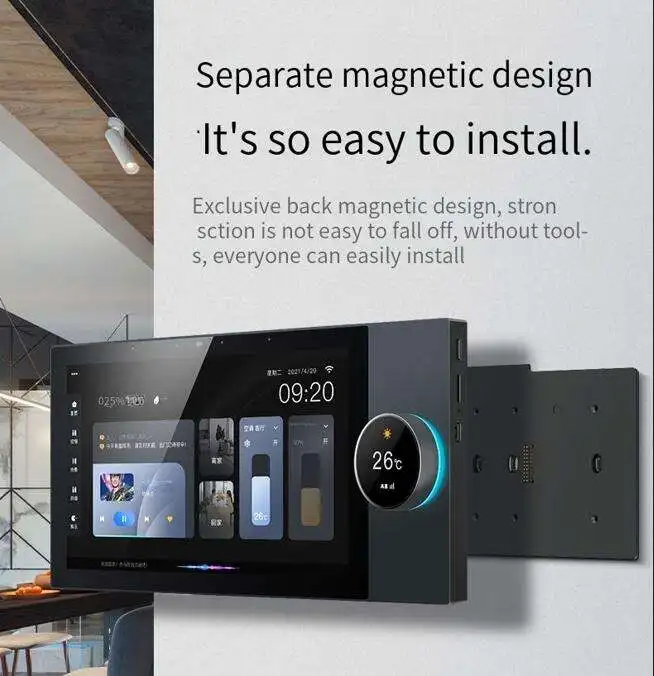 10-Inch central control panel with music playback 2 sets of relays 2-way speakers Multifunctional smart home products