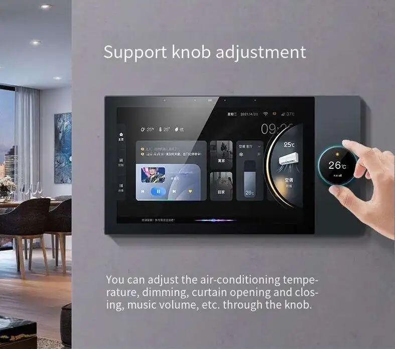 10-Inch central control panel with music playback 2 sets of relays 2-way speakers Multifunctional smart home products