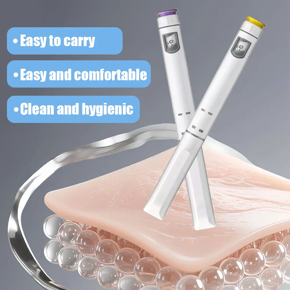 1set Disposable Magic Pen Insulin Syringe Tattoo Handle Pen Fitting with 3ml Glass Vial with 32G 4mm Pen Tip Glucose Management