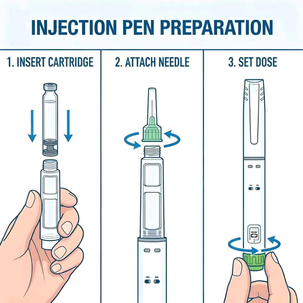 1set Disposable Magic Pen Insulin Syringe Tattoo Handle Pen Fitting with 3ml Glass Vial with 32G 4mm Pen Tip Glucose Management