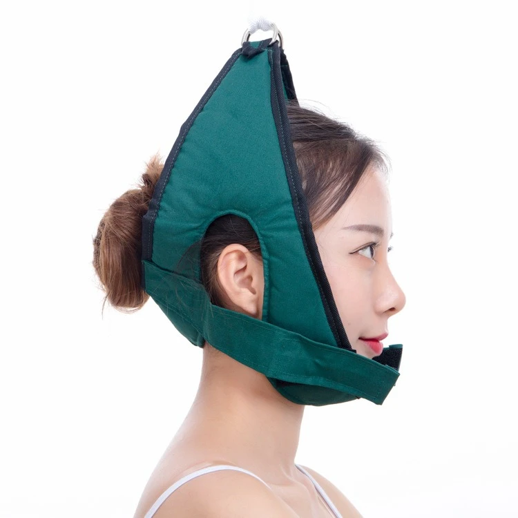 Green Cervical Traction Belt Comfortable Neck Stretching Horizontal Bar Suspension Cervical Spine Fixed Belt Correction Home