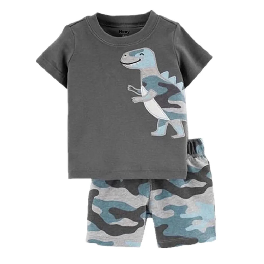 Camouflage Baby Boys Clothes Suit Summer Dino T-Shirts + Camo Shorts Pants Sets Casual Boy Outfit Cotton Sets Tops 6 9 12 18 24M