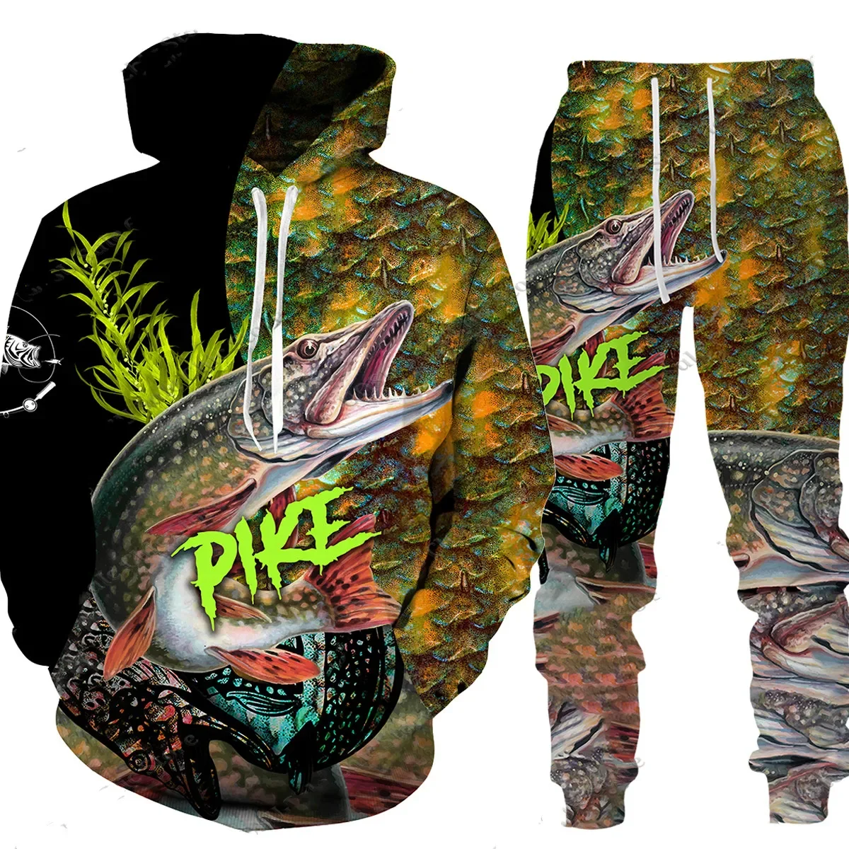 Carp Fishing Hunting Camo 3D Printed Men's Hoodie +Pants Tracksuit Set Sportswear Long Sleeve Hoodie Kids Clothes Suit