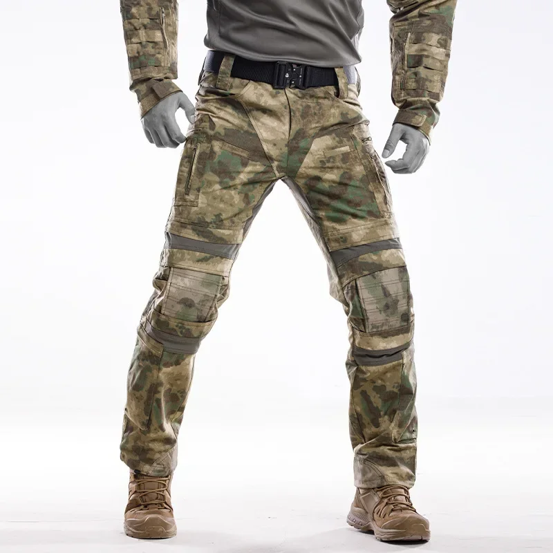 UFS Tactical BDU Uniform Men Camo Hunting Clothes Airsoft Training Ghillie Suit Quick Dry Long Sleeve Combat T-shirt Pants Set