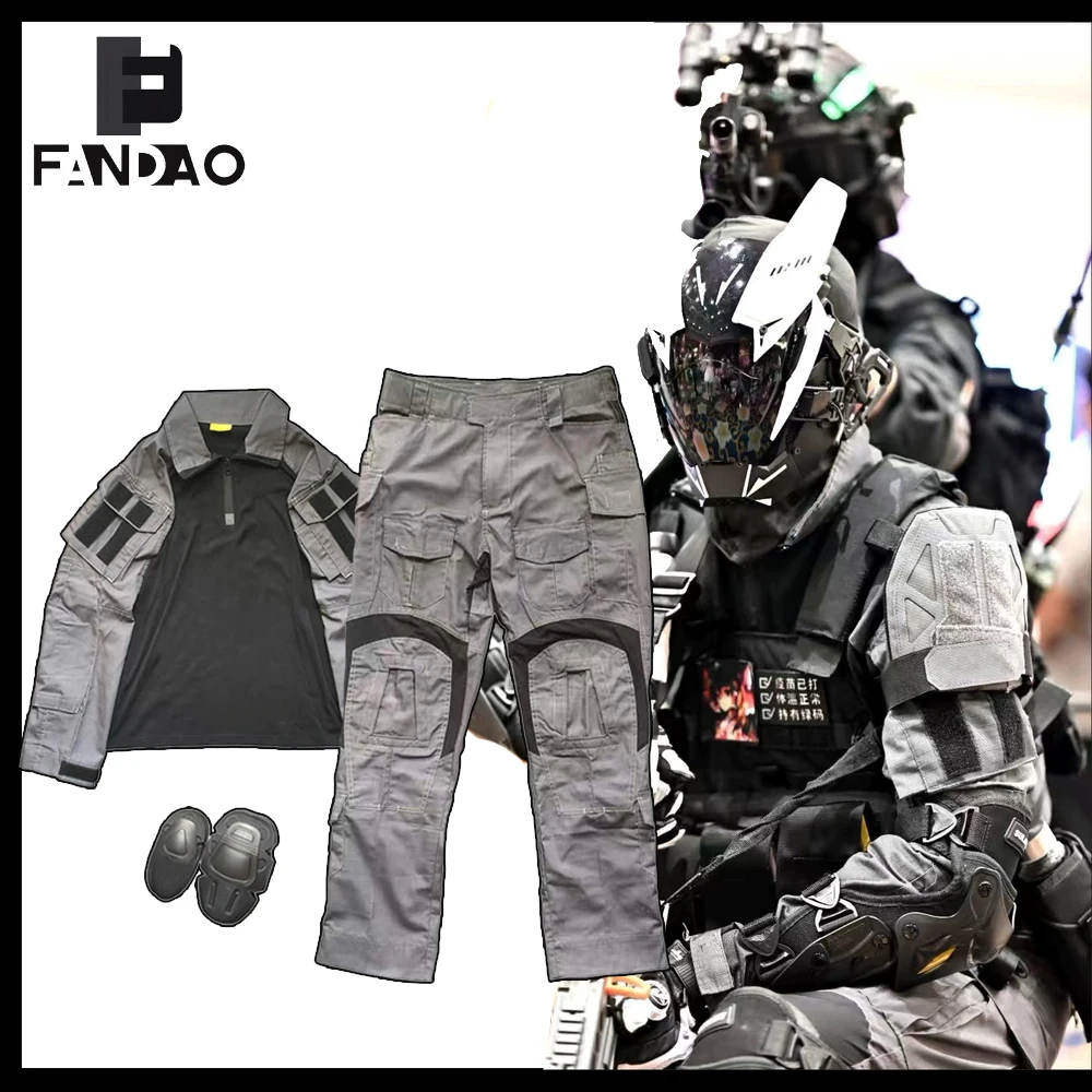Tactical G3 Frog Suit Set Camo Special Force Training Suit with Knee Long Sleeved Pants ﻿Outdoor Field Combat Hunting Equipment