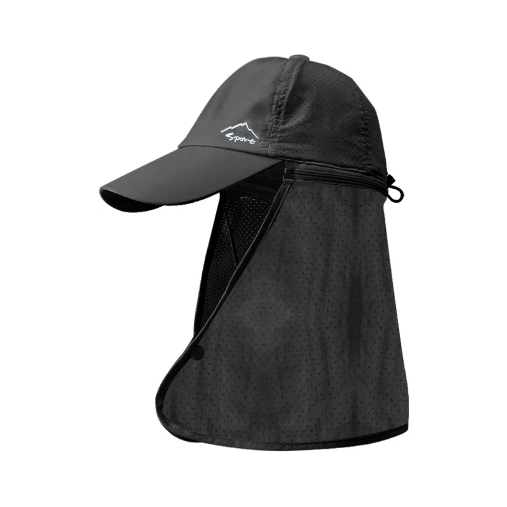 Fashion Face Mask Man Sun Hat Mesh Breathable Sun-cream Bucket Hat Detachable Shawl Wide Brim Outdoor Fishing Cap Garden Work