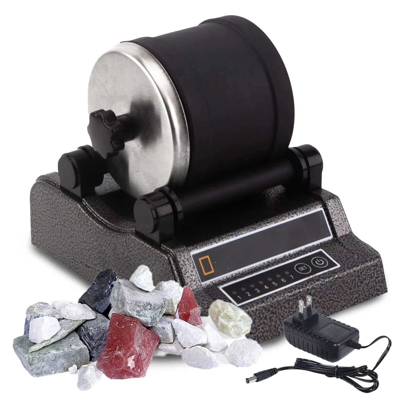 Mini Jewelry Making Supplies Kit with Rotary Tumbler & Gem Rock Grinder Polisher-Compact Jewelry Equipment