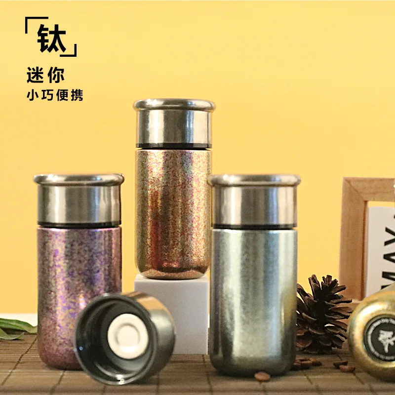 150ml Mini Women's Bird's Nest CupThermos cup,Double-layer Pure Titanium,Antibacterial,Preservative,Portable Pocket Water Bottle