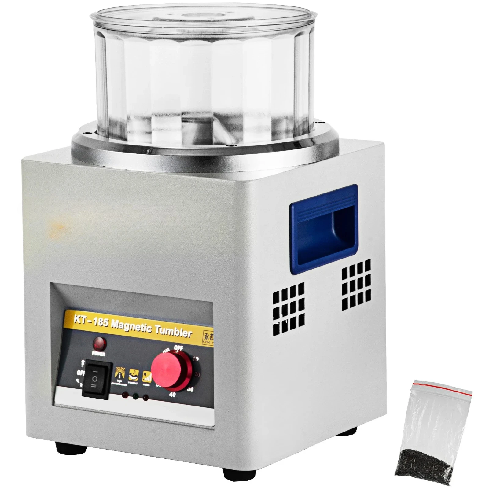 KT-185 Magnetic Tumbler Jewelry Polisher Mini Metal Finisher Finishing Machine 110V/220V Gold Precision Parts Polisher