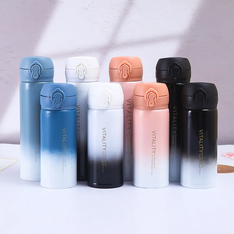 350/500ML Vitality Thermal Mug Portable Cute Stainless Steel Tumbler Bouncing Lid Kids Children Child Small Mini Water Bottle