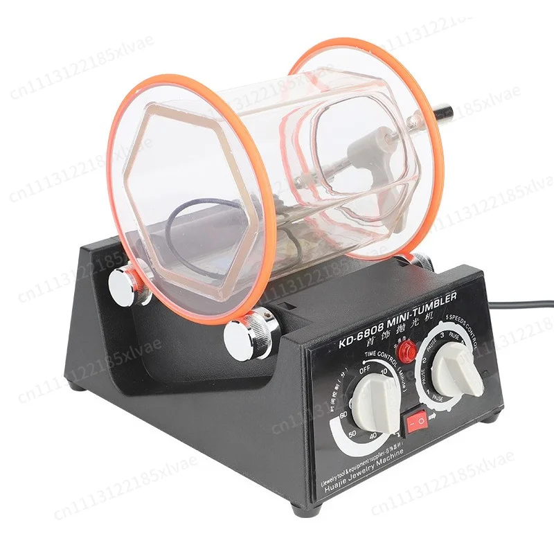 KT-6808 Rotary Tumbler Polishing Machine Mini Barrel Grinder For Gold Silver Jewelry Surface Polishing