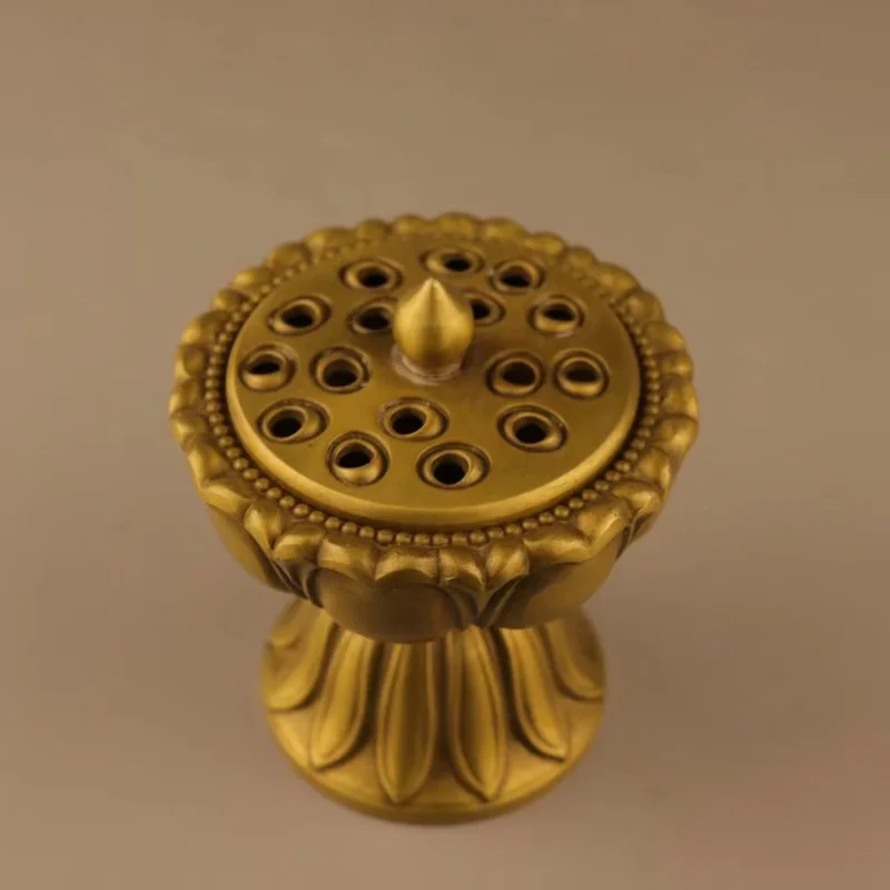 Brass for home use, indoor incense  high-footed lotus lamp sandalwood and agarwood burner tea ceremony i