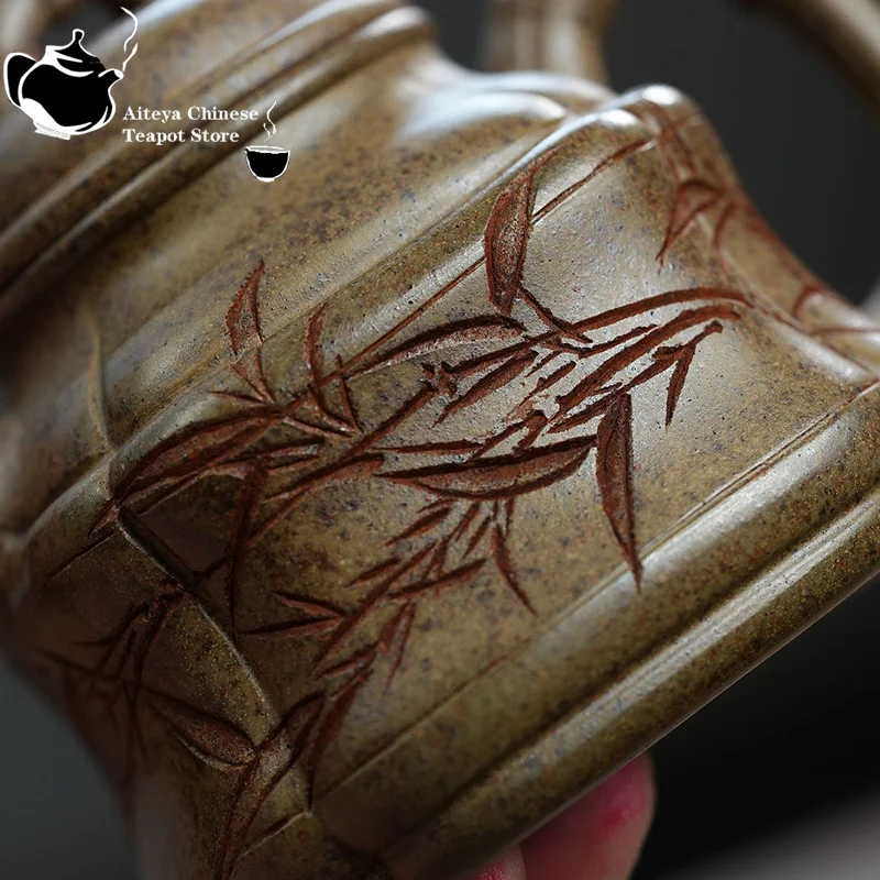 Yixing purple clay teapot, original ore, cloud, agarwood mud, rising bamboo, Kung Fu tea set, Chinese teapot