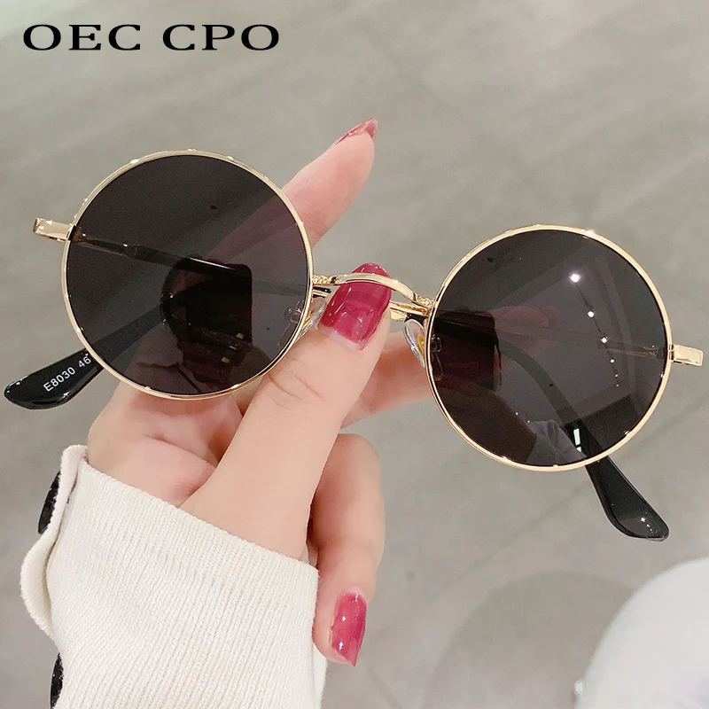 OEC CPO Round Polarized Sunglasses Men Women Vintage Punk Mirror Sun Glasses Ladies Retro Shades Brand Designer Female Goggle