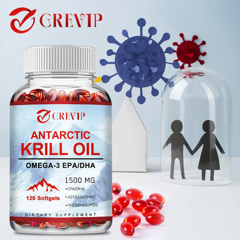 Antarctic Krill Oil - Omega-3 EPA, DHA, Reduce Joint and Knee Pain, Supports Brain, Heart & Cardiovascular Health