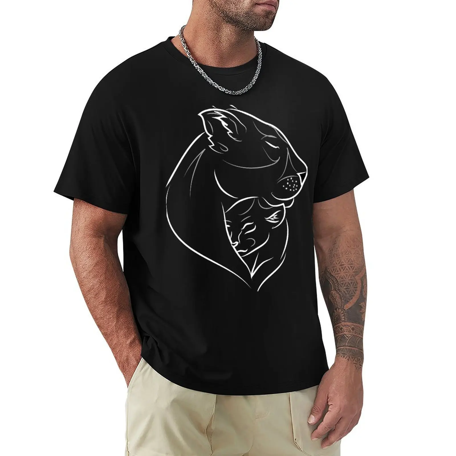 Strong mum protect her cub like you T-Shirt Regular Fit Plain Tee Shirt
