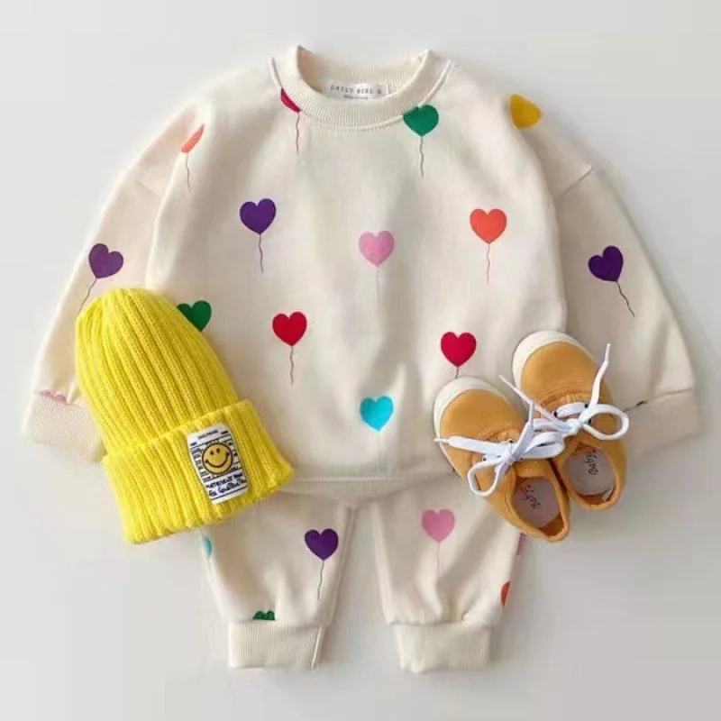 Baby Kids Clothes Set Spring Girls Clothes Suit Cub Embroidery Cute Boys Sweatshirt Pants 2-piece Newborn Children's Outfits