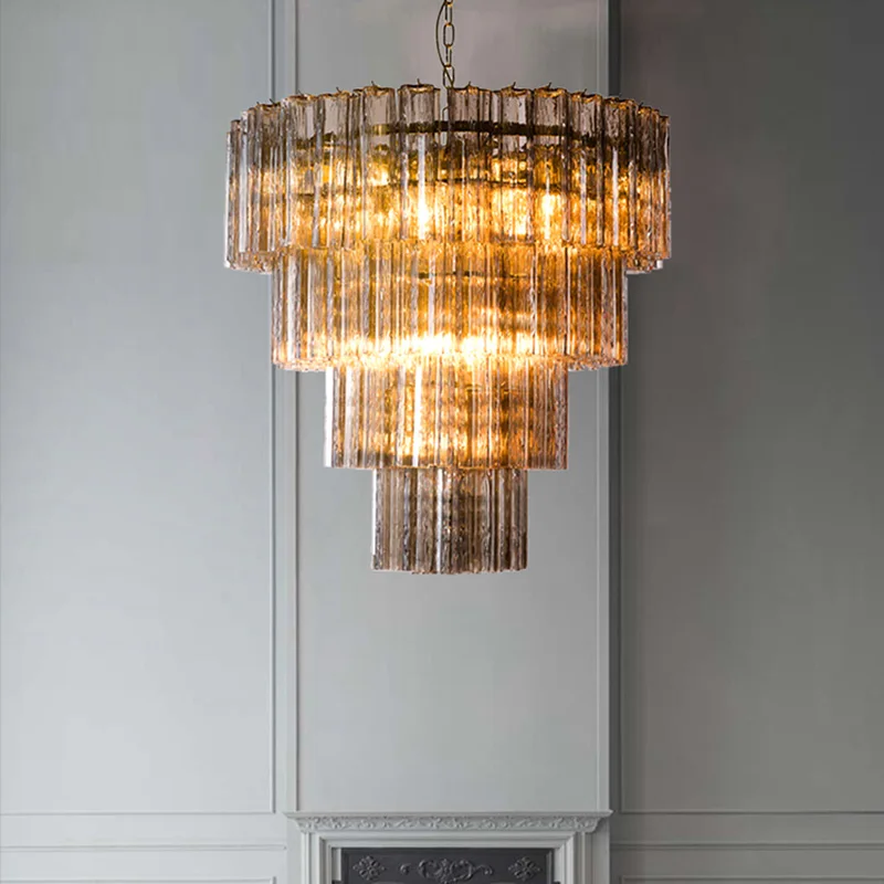 Luxury Modern Chrome Ceiling Light 2026 Designer Murano Crystal Chandelier Dimmable Luster Pendant Lamp For Hotel Lobby Villa