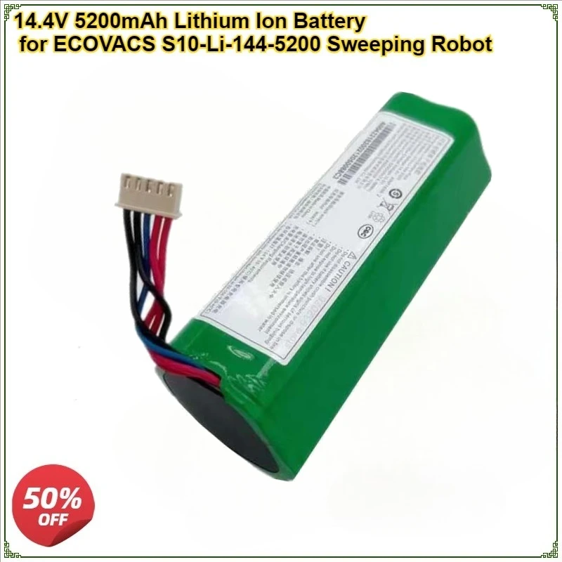 14.4V 5200mAh Lithium Ion Battery for ECOVACS S10-Li-144-5200 Sweeping Robot High Quality Replacement Battery