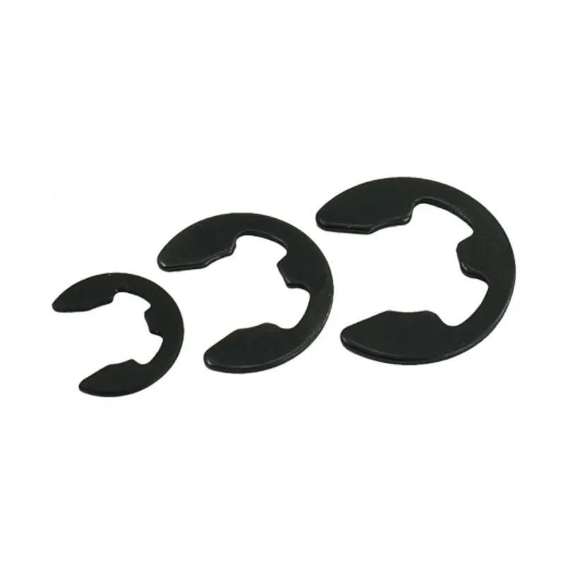 10/50/100 M1.2 M1.5 M2 M3 M3.5 M4 M5 M6 M7 M8 M9 M10 M12 M15 black steel safety ring E Clip loop safety ring for tree attachment
