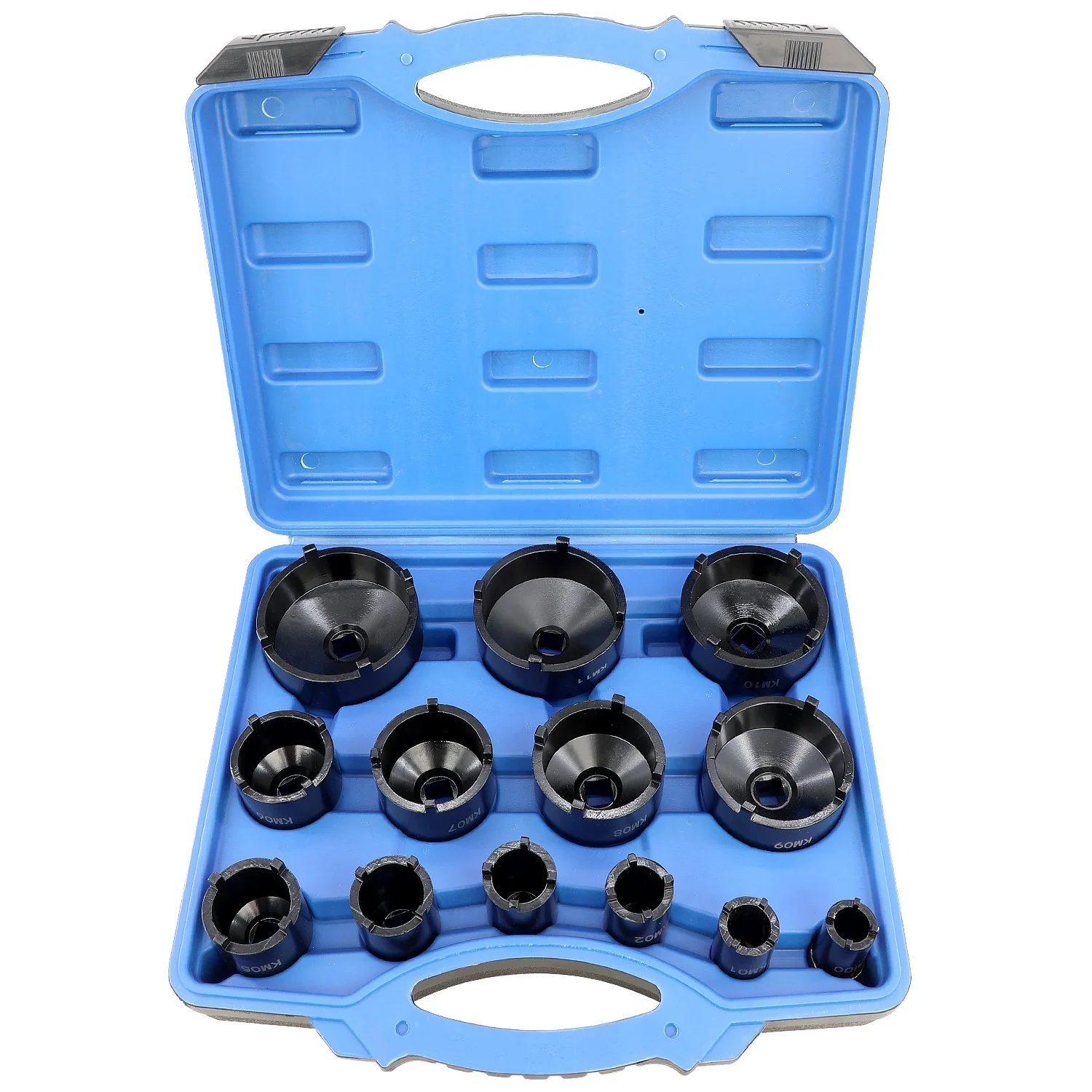 13PCS Spindle Nuts Socket Kit Ball Joints Axle Locknut Remove Install Locking Hub Socket for KM Groove Nuts Socket