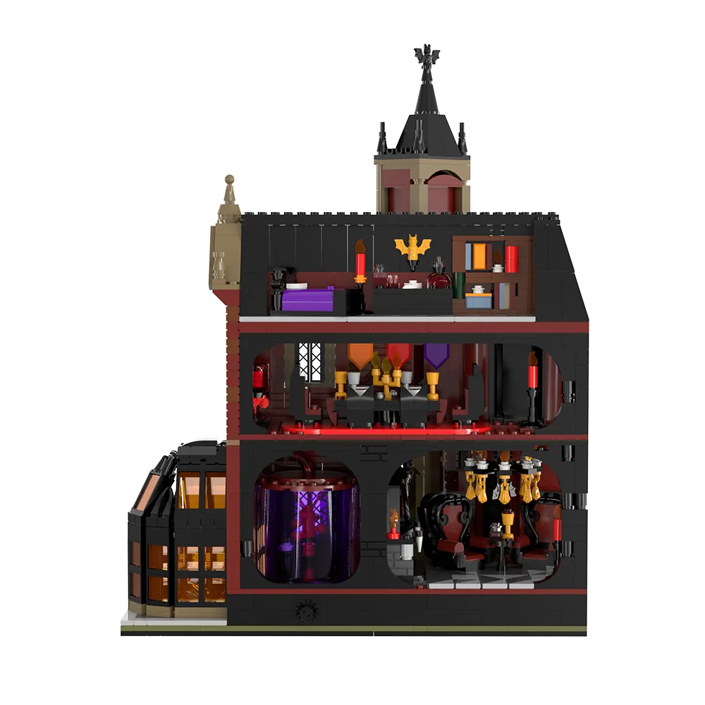 Gobricks MOC Haunted House Building Blocks Model Horror Vampire Ghost House Bricks City Ghost Architecture Assembly Toys Gifts