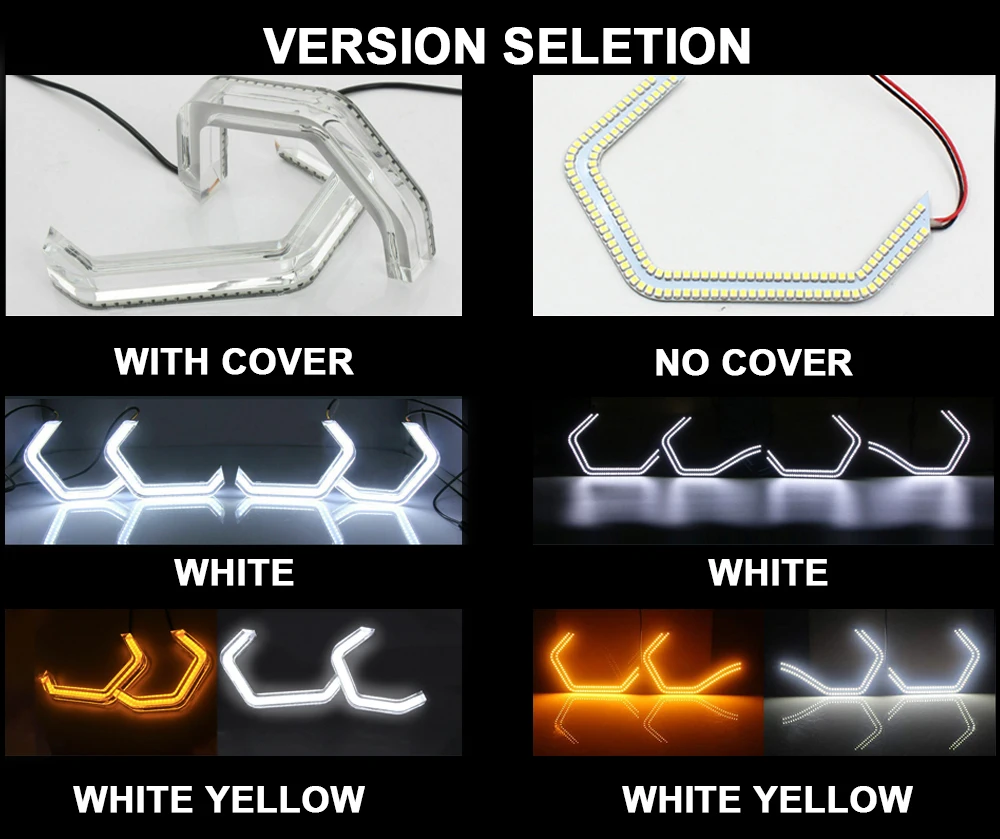Super Bright Crystal M4 Style LED Angel Eyes Bulb Ring Dual Color Headlight for BMW 2 3 4 5 Series F10 F11 F13 F18 F22 F25 X3 X5
