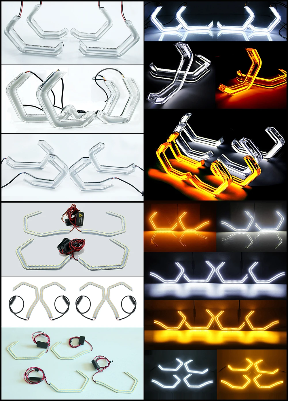 Super Bright Crystal M4 Style LED Angel Eyes Bulb Ring Dual Color Headlight for BMW 2 3 4 5 Series F10 F11 F13 F18 F22 F25 X3 X5
