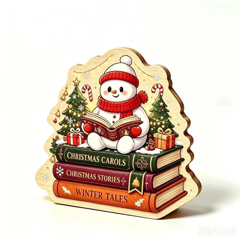 Vintage Style Wooden Christmas Decoration Santa Claus Snowman Deer Xmas Wall Art Rabbit Star Shape Home Ornaments New Year Gift
