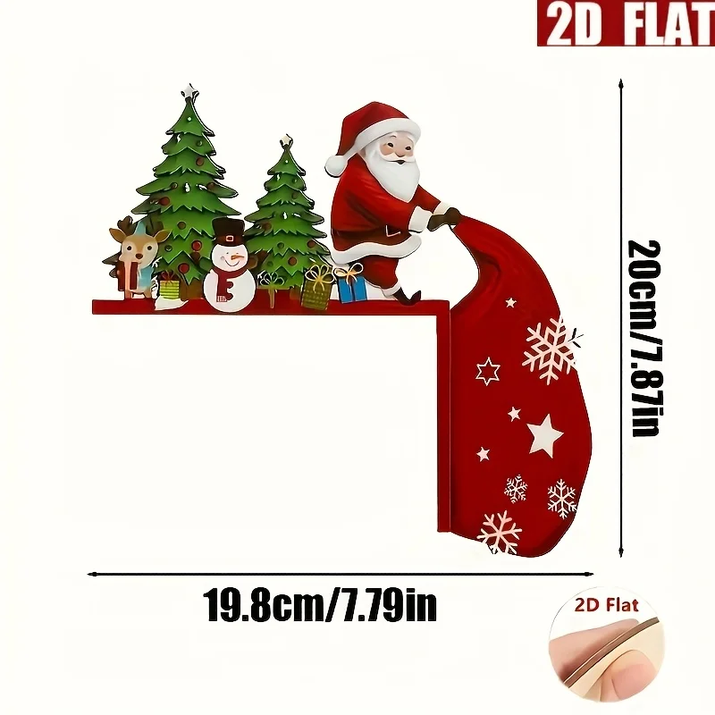 1pc Wooden Christmas Door Corner Decorations - Santa Claus, Reindeer, and Snowman, Bedroom – No Power Needed
