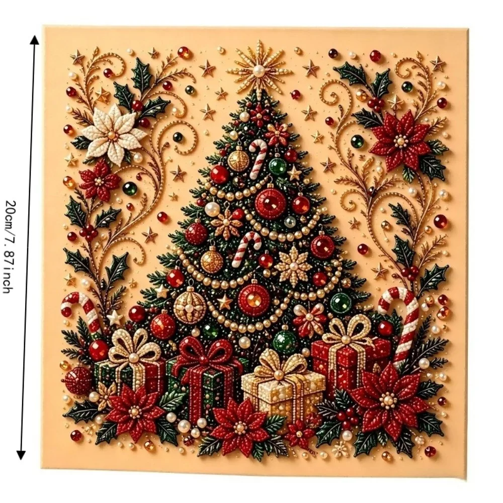 With Frame Christmas Rhinestone Painting Art Kit Santa Claus Reindeer DIY Pearl Bead Art Set Handmade Xmas Tree Christmas Decor