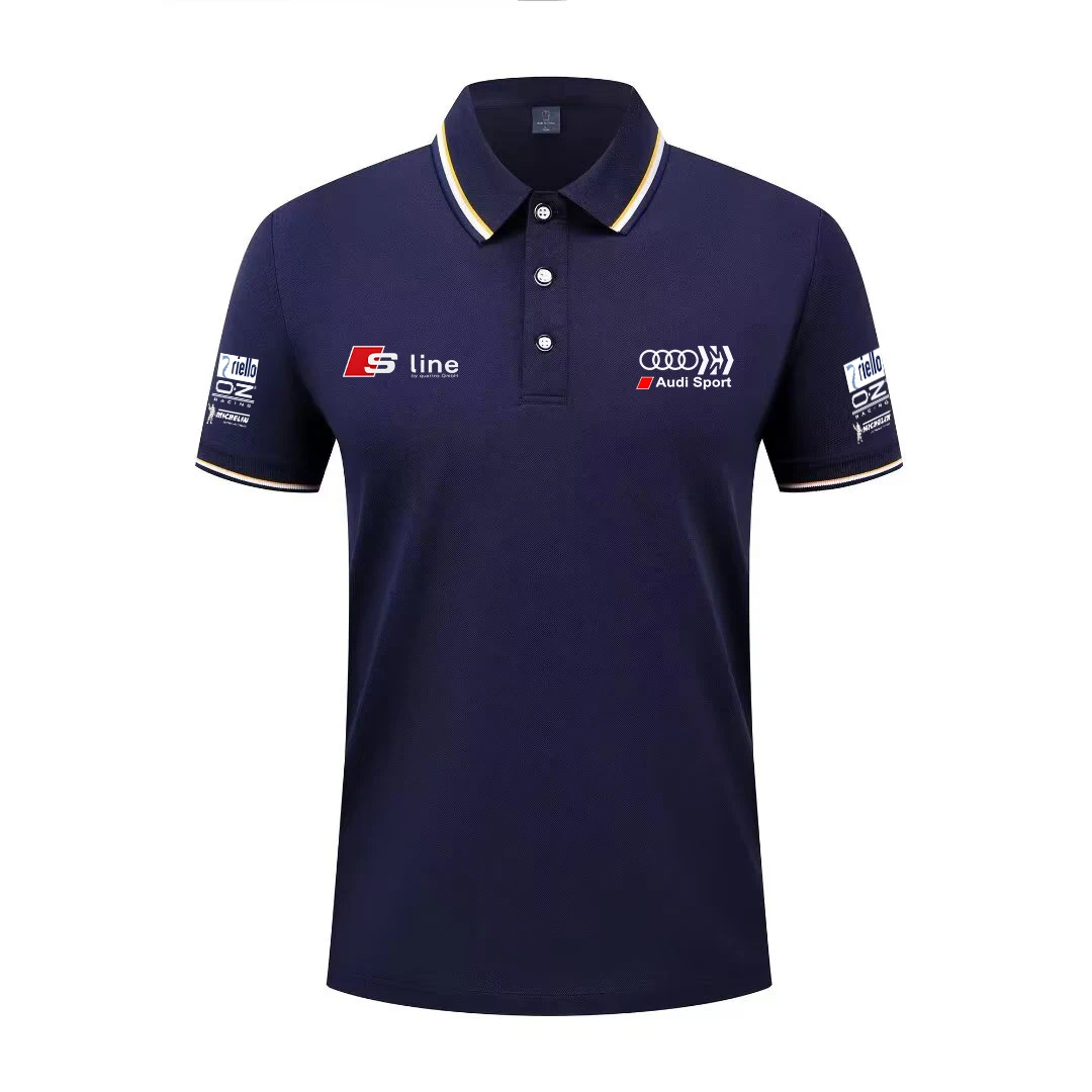 2026 Summer Trend Audi Printed Custom Car Modified Polo Shirt Men's Cotton Sleeveless T-Shirt Carro Personalizado Camisa Polo Ma