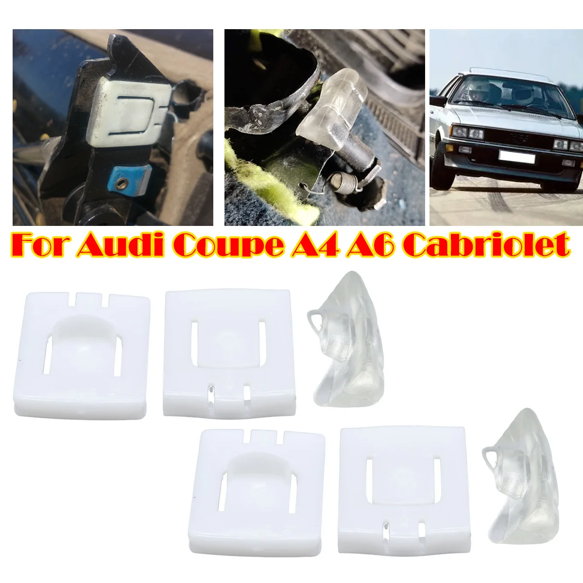 6Pcs Car Seat Fastener Rail Runner Clip Slider Guide Piece For Audi Coupe A4 B5 A6 C4 C5 Cabriolet Accessories Car replacement