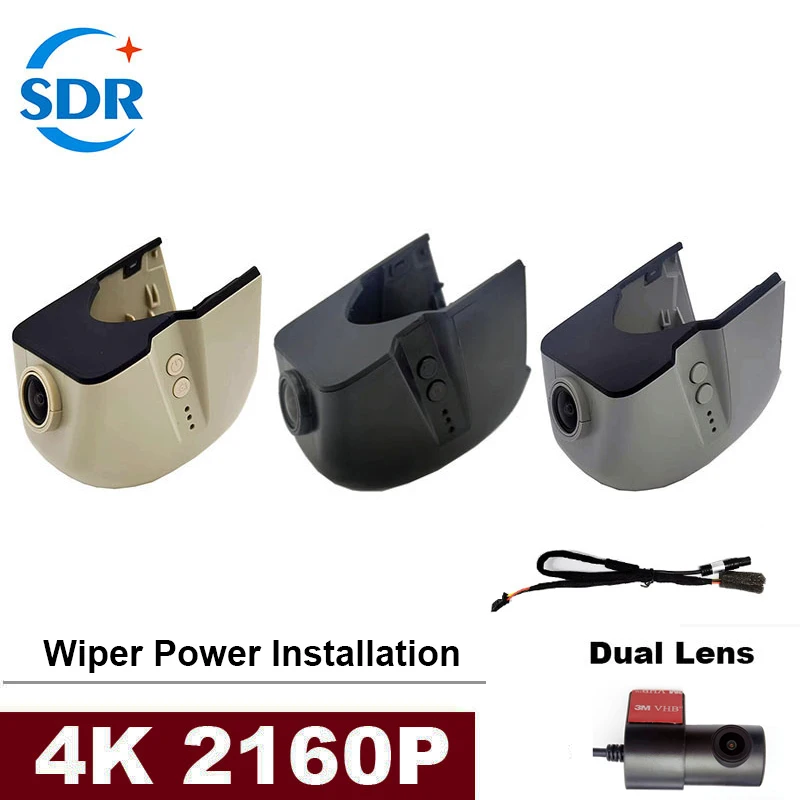 4K Dual Lens Wifi DVR 2160P Plug and Play Car Video Recorder Dash Cam 24H Guard for Audi Car A1 A3 A4 A5 A6 Q3 Q5 Q7 2004-2021