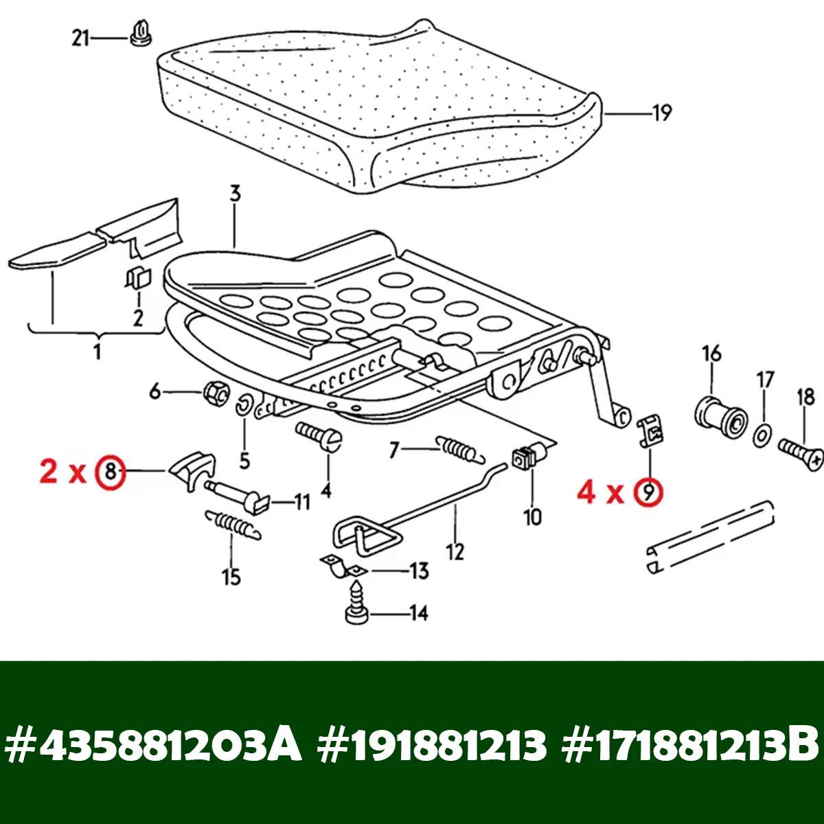 6/12pc Car Front Seat Rail Runner Centre Slider Guide For Audi Coupe 1981-1987 A4 A6 Cabriolet 1997- Replacement Parts Fastener