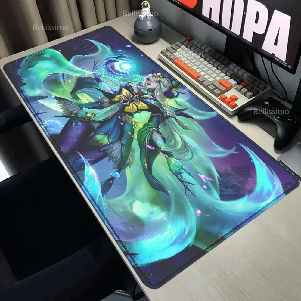 Game League of Legends Ahri LOL Larger Game Mousepad Xxl Gaming Keyboard Desk Mat Accessories Game Mouse Pad Carpet Big Mousepad