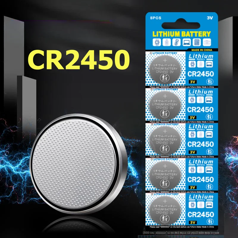 CR2450 3V Lithium Coin Cell Battery for Remote Controllers,Garage Door Openers,Calculators,Thermometers,BMW Car Key Fob and More