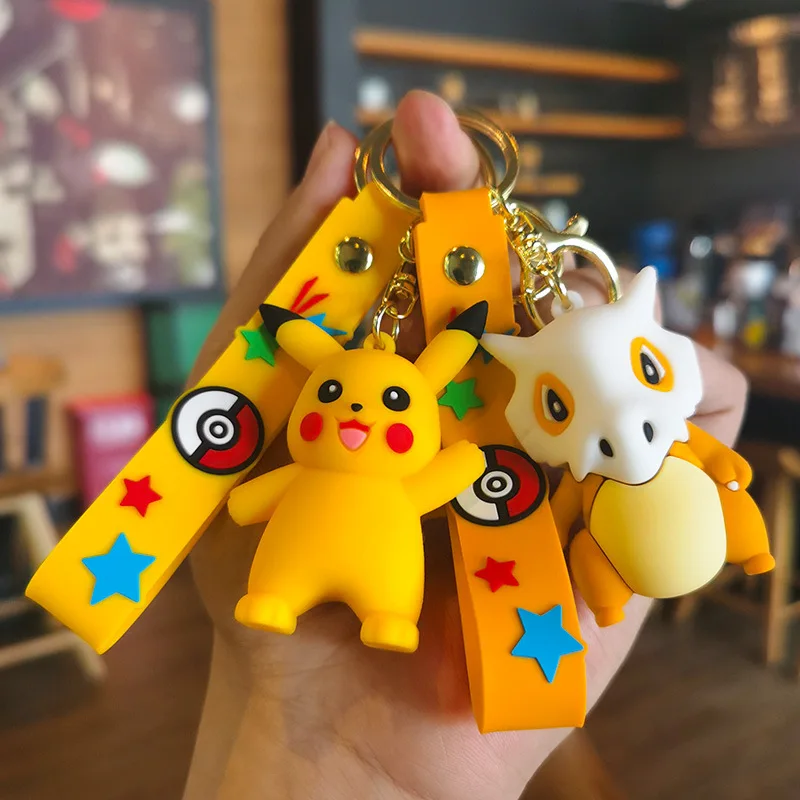 Pokémon Keychain Anime Doll Gengar Pikachu Plusle Minun Car Couple Backpack Desktop Decoration Toy Giftfashion Anime