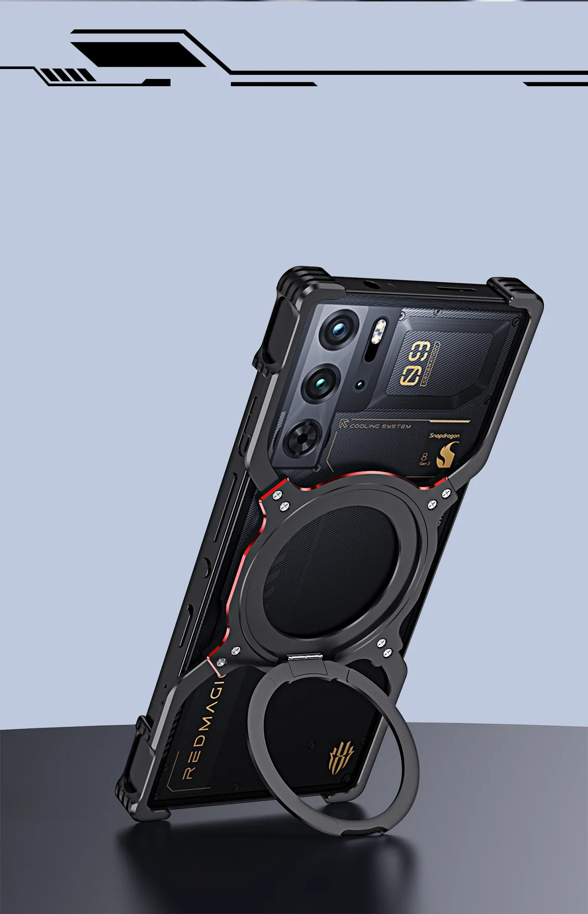 Rimless Magnetic Metal Case For ZTE Nubia Red Magic 10 9 Pro 11 plus 8 8S Aluminum Alloy Bumper rotate Ring Stand Charge Cover