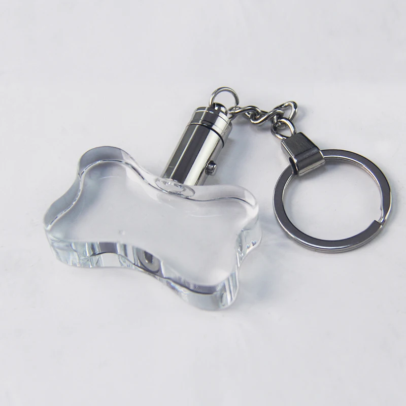 XTOOL Blank K9 Bone Crystal Keychain for 3D Laser Engraving Bone Crystal Lighting Ring Dog Pets Souvenir Pendants