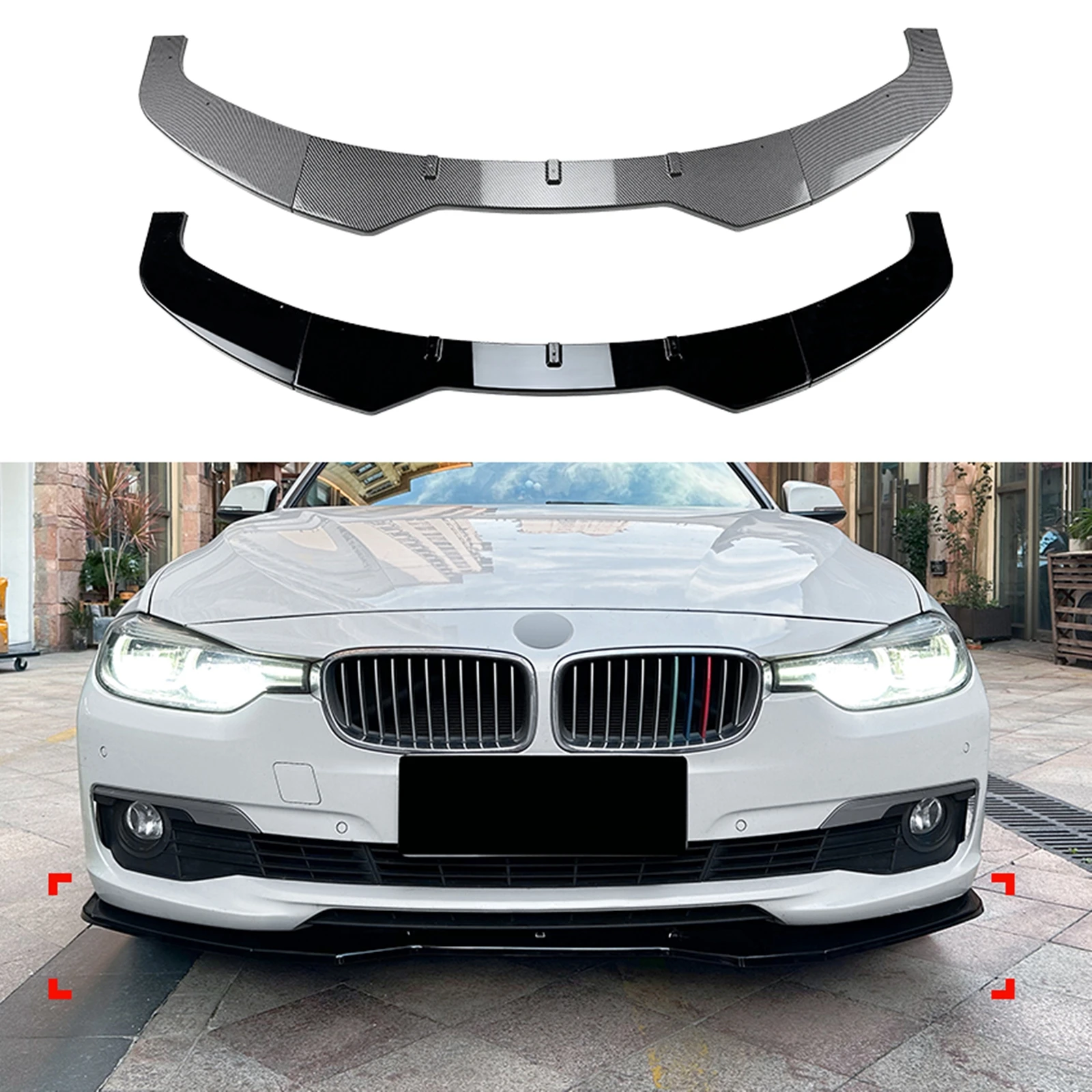 For BMW 3 Series F30 F31 F35 Standard Sedan 320i 325i 328i 330i 335i 340i 2013-19 Front Bumper Spoiler Lip Lower Splitter Blade