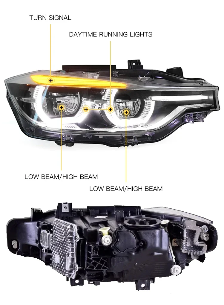 MJ High Quality LED Headlight for BMW 3 Series F30 F35 320i 330i 340i 2013-2018 Car Front Light Upgrade New Condition Lamp