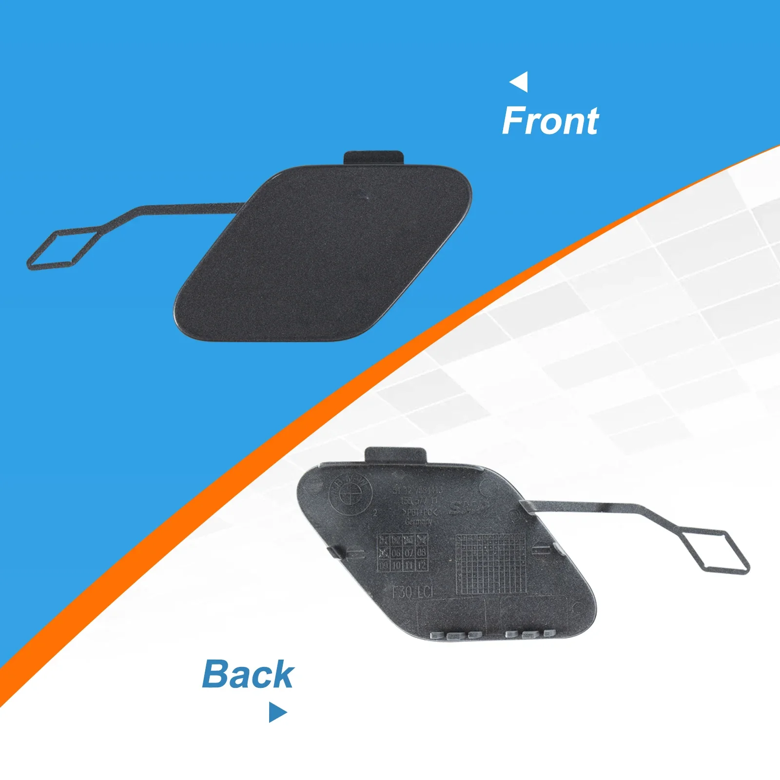 Rear Bumper Tow Hook Cover Cap Eye For BMW 3 Series F30 LCI Base Sedan Fit 320i 325d 330e 330i 340i 2016 2017 2018 51127384417