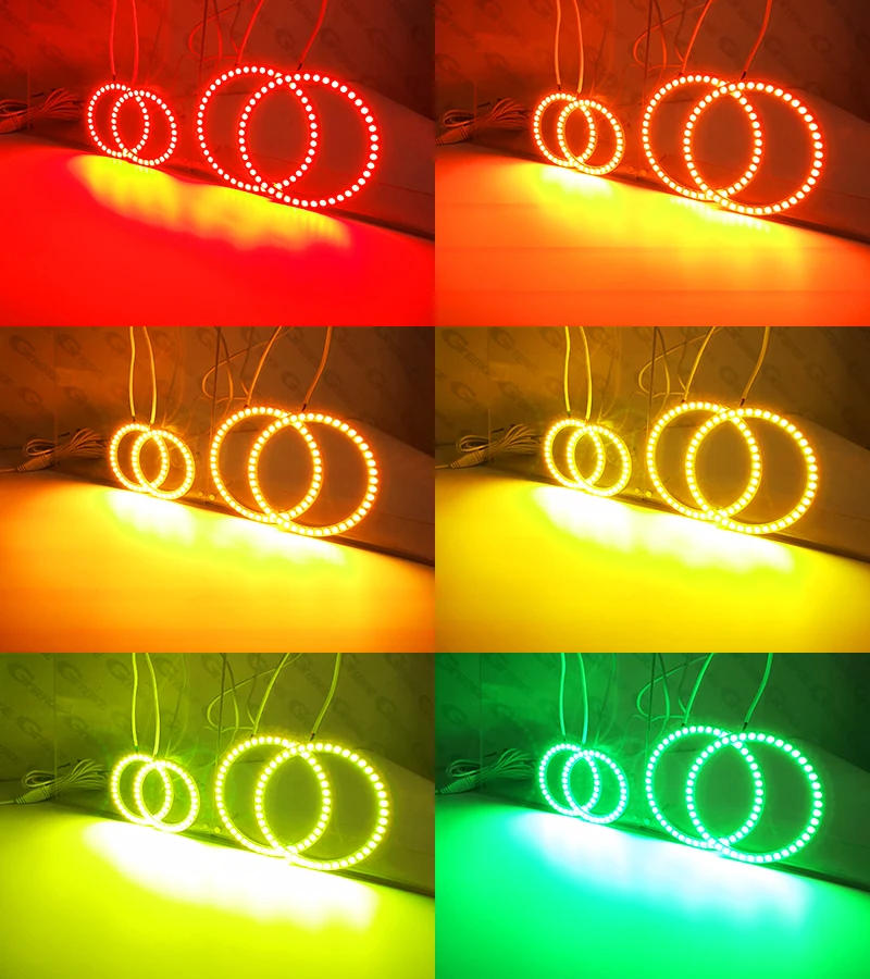For Fiat Barchetta 1995 - 2002 2003 2004 2005 Day Light Bluetooth APP Multi-Color Ultra Bright RGB LED Angel Eyes Halo Rings