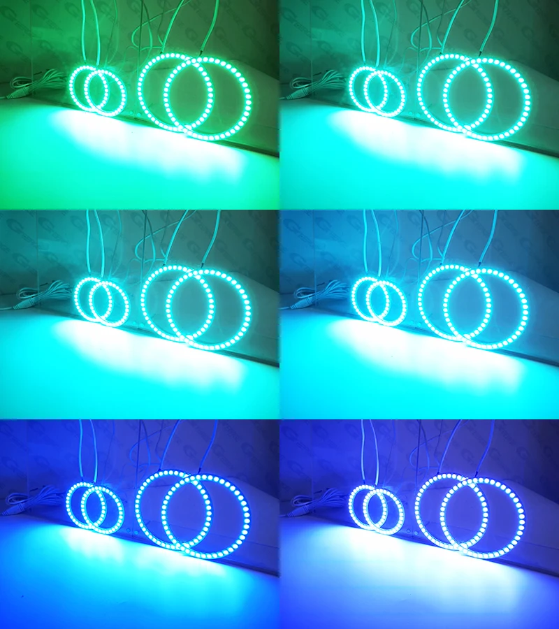 For Fiat Barchetta 1995 - 2002 2003 2004 2005 Day Light Bluetooth APP Multi-Color Ultra Bright RGB LED Angel Eyes Halo Rings