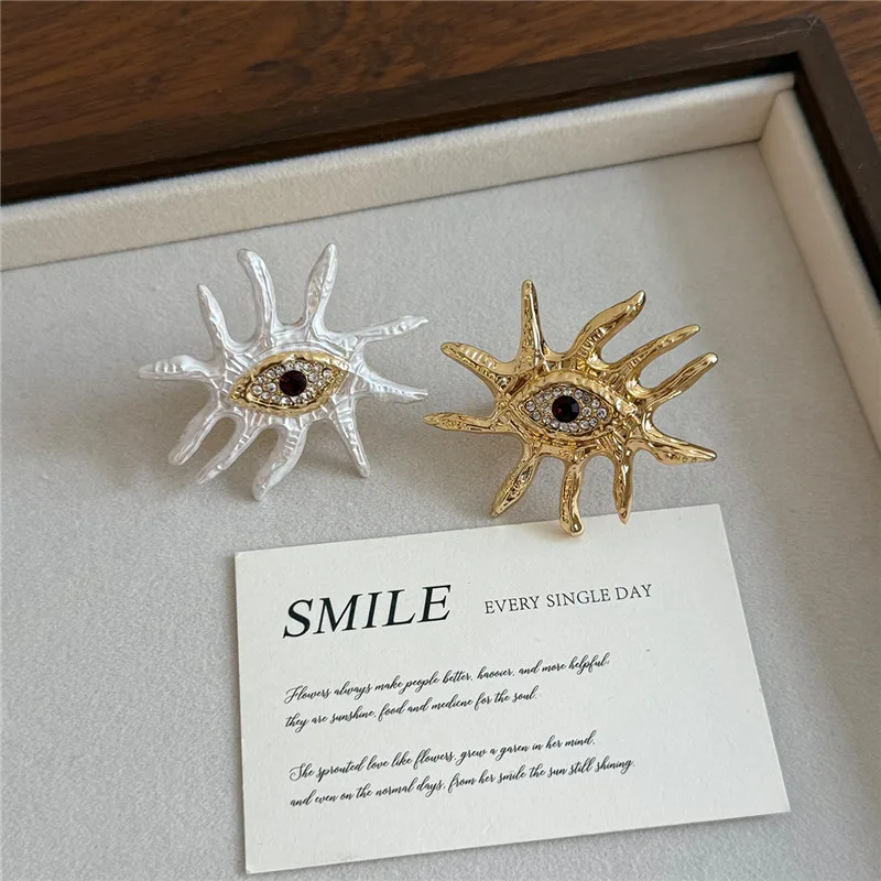 Zirconia Embedded Evil Eye Open Ring Stylish European Fashion Accessory for Women Trendy Statement Ring for Daily Wear