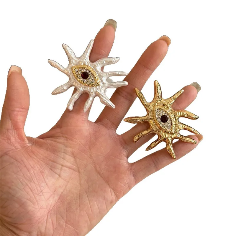 Zirconia Embedded Evil Eye Open Ring Stylish European Fashion Accessory for Women Trendy Statement Ring for Daily Wear